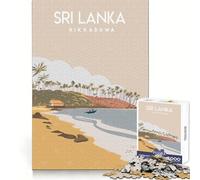 Affiche de Voyage du Sri Lanka, Puzzle de 1000 pièces pour Adultes, idéal pour se remémorer Le passé, se détendre et s'amuser (38x26cm), Cadeau de Noël Amusant et Solide