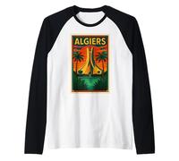 Affiche de Voyage en Ville d'Algérie rétro Vintage Manche Raglan