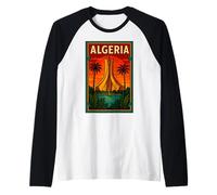 Affiche de Voyage en Ville d'Algérie rétro Vintage Manche Raglan
