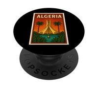 Affiche de Voyage en Ville d'Algérie rétro Vintage PopSockets PopGrip Adhésif