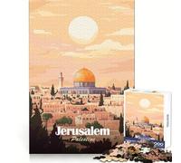 Affiche de Voyage Jérusalem,Palestine Puzzle Adulte 1000 pièces Exercice de logique Passe-Temps agréable Bords Nets Idée Cadeau (38x52cm)
