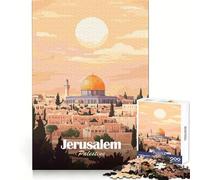 Affiche de Voyage Jérusalem,Palestine Puzzle Adulte 1000 pièces Exercice de logique Passe-Temps agréable Bords Nets Idée Cadeau (38x26cm)