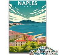 Affiche de Voyage Naples, Italie, Puzzle Adulte 2000 pièces, Art intéressant, réduction du Stress, liste de souhaits avec Père Noël, pour Les 14 Ans, 2000 pièces (70x100cm)