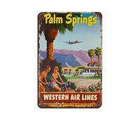 Affiche de voyage Palm Springs Western California Vintage Tin Sign 8X12Inch Home Office Kitchen Pub Club Cafe Bar Farm Restaurant Collection Metal Wall Art Retro Plaque