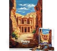 Affiche de Voyage Petra Jordan, Puzzle de 1000 pièces pour Adolescents, défi intellectuel, Passe-Temps Calme, découpe précise, Cadeau saisonnier (38x26cm)