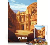 Affiche de Voyage Petra Jordan, Puzzle de 1000 pièces pour Adolescents, défi intellectuel, Passe-Temps Calme, découpe précise, Cadeau saisonnier (50x75cm)