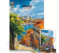 Affiche de Voyage Porto,Portugal Puzzle 1000 pièces pour Adultes Stimule la réflexion Loisirs Silencieux Verrouillage sécurisé Cadeau attentionné (50x75cm)