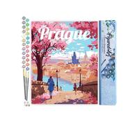Affiche de voyage prague en fleurs