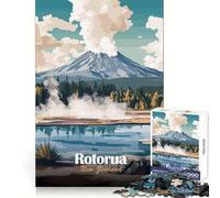 Affiche de Voyage Rotorua Nouvelle-Zélande,Puzzle de 1000 pièces pour Adultes,idéal pour Les Moments de détente et de créativité (38x52cm)