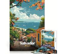 Affiche de Voyage Salvador,Brésil Puzzle pour Adolescents 1000 pièces Entraînement Intelligent,Loisirs,évasion Découpe Impeccable Cadeau de Noël (50x75cm)