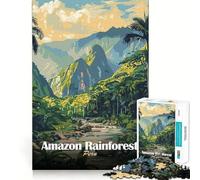Affiche de Voyage sur la forêt amazonienne du Pérou,Puzzle de 1000 pièces pour Adultes,idéal pour se remémorer Le passé,Jouer et s'amuser Découpe Laser de qualité supérieure,Exercice Calme