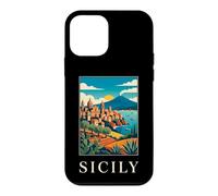 Affiche de Voyage sur Le Volcan côtier de la Sicile en Italie Coque pour iPhone 12 Mini