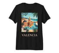 Affiche de Voyage Valence Espagne Architecture côtière T-Shirt Haut de Gamme