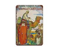 Affiche de voyage vintage Algérie, Tunisie, Maroc, affiche de voyage rétro, plaque en métal, art chic, peinture en fer, bar, personnes, grotte, café, famille, garage, décoration murale, 20 x 30 cm