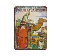 Affiche de voyage vintage Algérie, Tunisie, Maroc, affiche en métal chic, art rétro, peinture en fer, bar, personnes, grotte, café, famille, garage, décoration murale, 30 x 40 cm