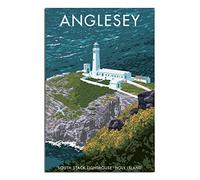 Affiche de voyage vintage Angleterre Pays de Galles - Décoration murale pour chambre à coucher, bureau - 30 x 45 cm