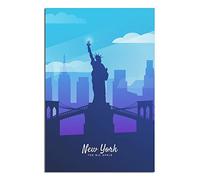 Affiche de voyage vintage avec panorama de New York, toile, décoration murale, pour la maison, (sans cadre), 50 x 60 cm