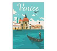 Affiche de voyage vintage avec panorama de Venise, Italie, toile, décoration murale, art, peinture, impression, cadeau, sans cadre, 50 x 60 cm
