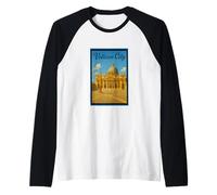 Affiche de voyage vintage Cité du Vatican Rome Italie Art graphique Manche Raglan
