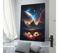 Affiche de voyage vintage Cosmic Universe Odyssey, paysage, 40 x 60 cm, toile, décoration murale, salon, chambre à coucher