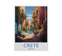 Affiche de Voyage Vintage Crète Grèce，Puzzle 1000 Pièces en Papier Divertissement Puzzles Jouets Très Difficile Adulte Et Adolescent Casual Jigsaw Puzzle Puzzle（38x26cm）-AP47