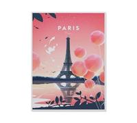 Affiche de Voyage Vintage de la Tour Eiffel à Paris，Puzzles pour Adultes 1000 Pièces Puzzles pour Adultes pour Enfants Puzzle en Papier Ados Jeux Éducatifs Anti-Stress Jouet Cadeau（50x70cm）-BK40