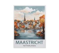 Affiche de Voyage Vintage de Maastricht Pays-Bas,Jigsaw Puzzles Puzzle, 1000 Pièces en Papier Adultes Puzzles, Enfants Cerveau IQ Développement Cadeau(50x70cm)-AL53