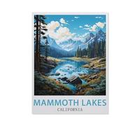 Affiche de Voyage Vintage de Mammoth Lakes en Californie，Puzzle pour Adultes 1000 Pièces en Papier Puzzles Jeu Cadeau Accueil Décoratif Mots Croisés（38x26cm）-BB17