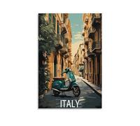 Affiche de voyage vintage de rue italienne Paysage 20x30 cm (8x12 pouces) Toile de peinture murale pour décoration de salon, peintures pour décoration intérieure
