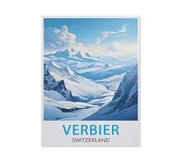 Affiche de Voyage Vintage de Verbier en Suisse,Jigsaw Puzzle 1000 Pièces pour Adultes Enfants Puzzle en Papier , Divertissement Bricolage Jouets Jeux De Famille Créatif(38x26cm)-BD81