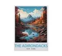 Affiche de Voyage Vintage des Adirondacks à New York，Puzzle Jouets 1000 Pièces Puzzles Puzzle Créatif Jouets Éducatifs Adultes pour Enfants Jeu De Puzzle Adulto（38x26cm）-BB21