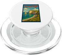 Affiche de voyage vintage des années 50 d'Étretat Cliffs France PopSockets PopGrip pour MagSafe