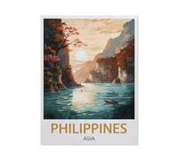 Affiche de Voyage Vintage des Philippines,Puzzle 1000 Pièces en Papier Divertissement Puzzles Jouets Très Difficile Adulte Et Adolescent Casual Jigsaw Puzzle Puzzle(38x26cm)-BE7