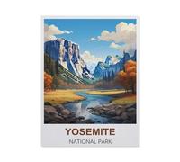 Affiche de Voyage Vintage du Parc National de Yosemite，1000 Pièces Puzzles Jeu De Famille Jouet Jeu Éducatif Anti-Stress Défi Difficile Puzzle pour Enfants（50x70cm）-BJ19