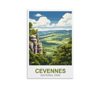Affiche de voyage vintage du parc national des Cévennes 50 x 75 cm Impression sur toile Décoration murale
