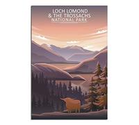 Affiche de voyage vintage du parc national du Loch Lomond et des Trossachs, toile, décoration murale, art, peinture, cadeau, sans cadre, 50 x 60 cm