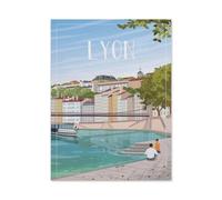 Affiche de Voyage Vintage du Quai de Lyon en France,Jigsaw Puzzle 1000 Pièces pour Adultes Enfants Puzzle en Papier , Divertissement Bricolage Jouets Jeux De Famille Créatif(38x26cm)-BO21