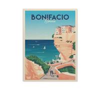 Affiche de voyage vintage en France Bonifacio Côte Corse，Peinture par Numero Adulte, Cadeau de Peinture à l'huile de Bricolage numérique pour Enfants Adultes Peindre par Nombre Kits(30x40cm）-BO68