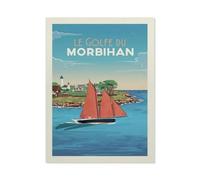 Affiche de Voyage Vintage en France Golfe du Morbihan，Puzzle 1000 Pièces pour Adultes Se Détendre Assembler Jeu Jouets en Papier Cadeau pour Aîné（38x26cm）-BO57