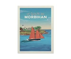 Affiche de Voyage Vintage en France Golfe du Morbihan，Puzzle 1000 Pièces pour Adultes Se Détendre Assembler Jeu Jouets en Papier Cadeau pour Aîné（38x26cm）-BO57