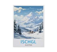 Affiche de Voyage Vintage Ischgl Autriche,Jigsaw Puzzle 1000 Pièces Puzzles Adultes Enfants Intéressant 1000 Pièces Puzzle Personnalisé Jouets(50x70cm)-AQ65