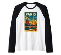 Affiche de Voyage Vintage Paris rétro Art déco France Manche Raglan