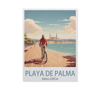 Affiche de Voyage Vintage Playa De Palma Majorque，Puzzle 1000 Pièces, Grand Puzzle en Papier pour Adultes, Jouets Éducatifs Interaction Parent-Enfant Puzzle（50x70cm）-AN1