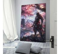 Affiche de voyage vintage « Power of The Samurai » - Paysage - 30 x 45 cm - Impression sur toile - Décoration murale pour salon, chambre à coucher