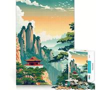 Affiche de Voyage Wulingyuan,Puzzle de 1000 pièces,Jeu de réflexion,découpe de Haute précision,Passe-Temps Fascinant pour Les Moments de détente (38x26cm)