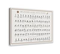 Affiche de yoga pour débutants - Poses Hatha et Asanas - Décoration murale - Pour bar, restaurant, garage, café - 50,8 x 76,2 cm