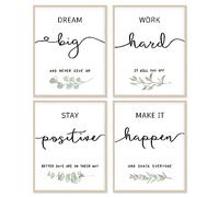 Affiche décoration de bureau 11x14 Pouces Impression sur toile sans cadre Un groupe de 4, Chambre à coucher mur art print Accessoires de bureau à domicile Motivation