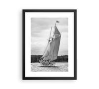Affiche Decoration Murale Bateau Bateau À Voile Bord De Mer Moderne Poster Cadre Noir 30x40cm Deco Affiches Murales Tableau Decoration Salon Chambre Cuisine Wall Art Design Decor P2BPA30x40-6223