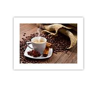 Affiche Decoration Murale Café noir petit déjeuner chocolat Moderne Poster sans Cadre 40x30cm Deco Affiches Murales Tableau Decoration Salon Chambre Cuisine Wall Art Design Decor P2XAA40x30-2152