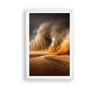 Affiche Decoration Murale Désert Une Tempête De Sable Sable Moderne Poster Cadre Blanc 61x91cm Deco Affiches Murales Tableau Decoration Salon Chambre Cuisine Wall Art Design Decor P2WPA61x91-5587